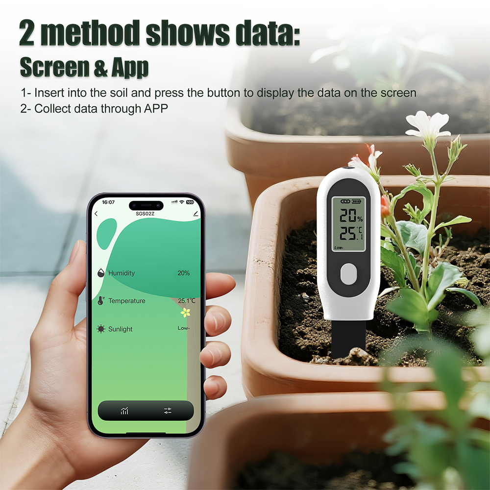 Smart Pot - 3-in-1 Bodemtester Zigbee Slimme Bodemsensor Bodemtemperatuur-vochtigheids-zonlichtmeter