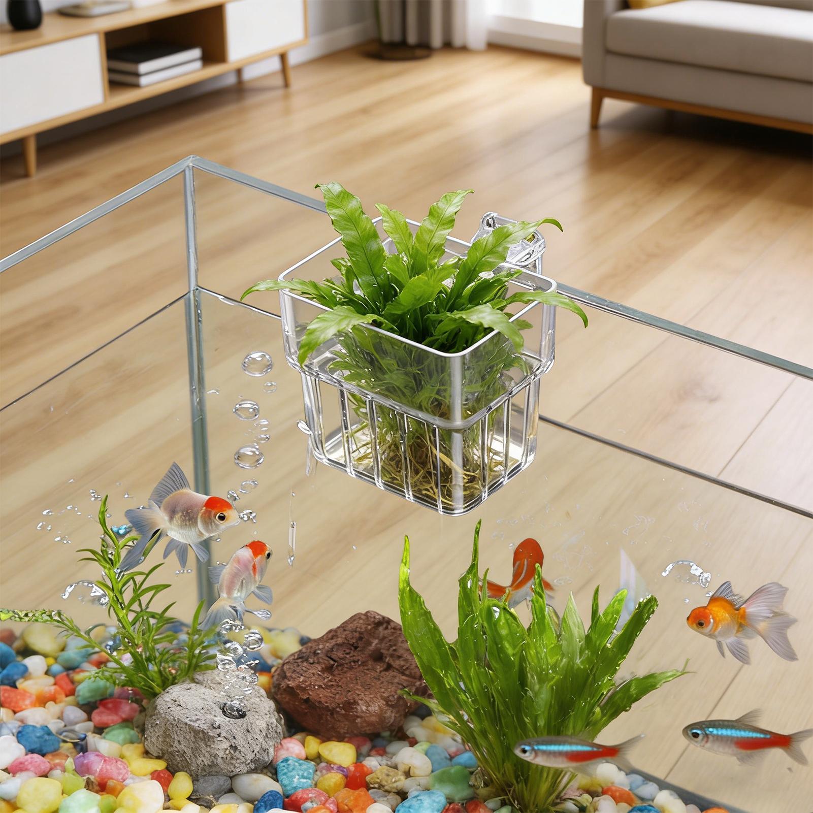 Hydroponic Grow Pod - Transparante hangbare aquariumplantenhouder voor visbak, hydrocultuursysteem,