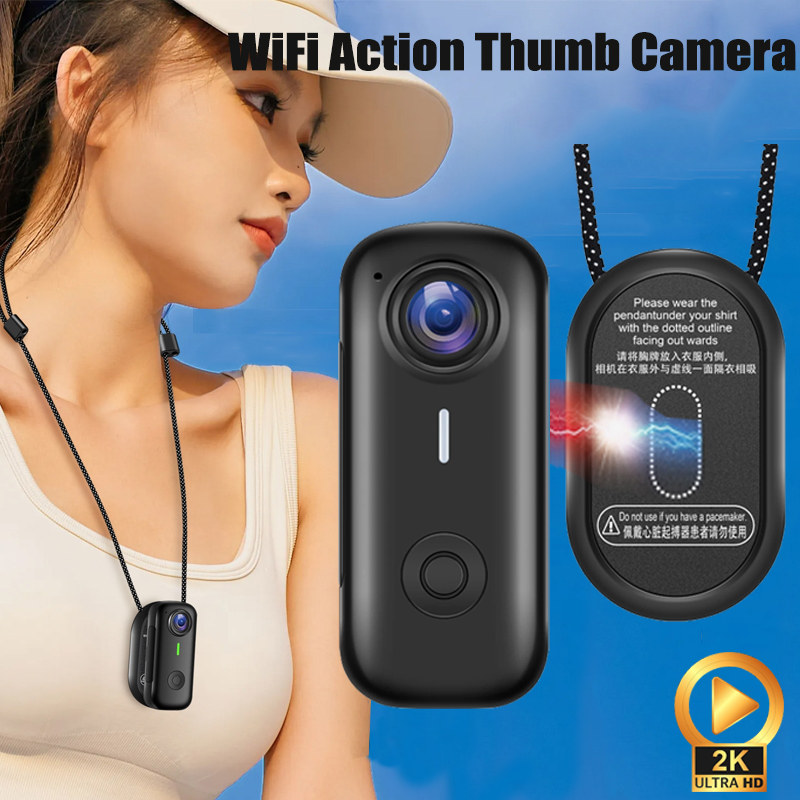 Garden Camera - Magnetische sportcamera 1080P HD Duimactiecamera Zakformaat