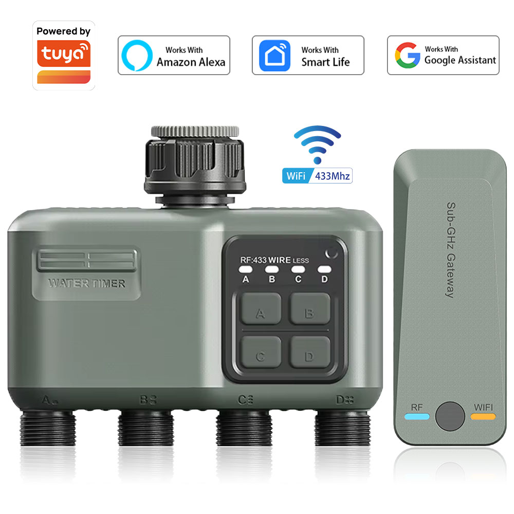 Smart Garden Kit - 4-uitlaat programmeerbare watertimer voor tuinslang, met