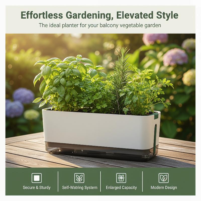 Rechthoekige zelfwaterende pla - Self Watering Planter recensie en prijs